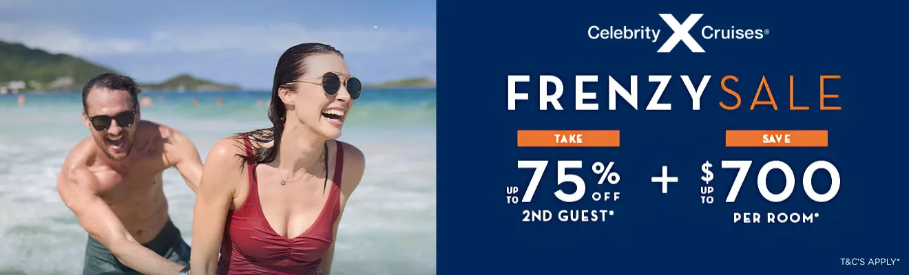 Celebrity Cruises Frenzy Sale BOGO75% + Up To $700 Savings
