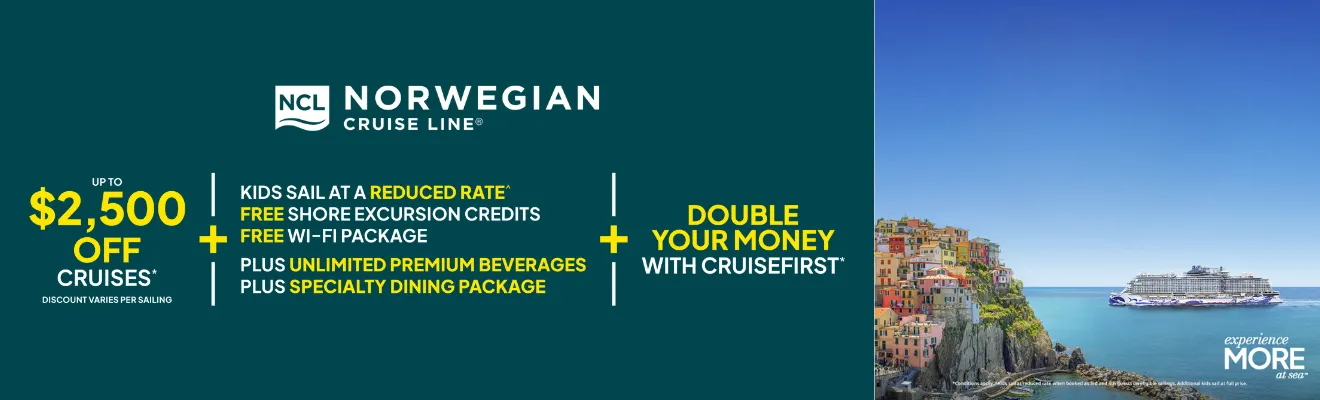 Up to AUD$2,500 Off All Cruises + More at Sea + Double Your Money W/ CruiseFirst